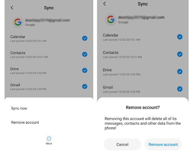 how to remove google account from phone
