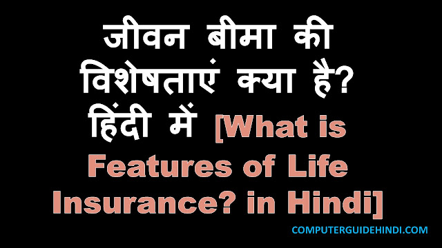 जीवन बीमा की विशेषताएं क्या है? हिंदी में [What is Features of Life Insurance? in Hindi]