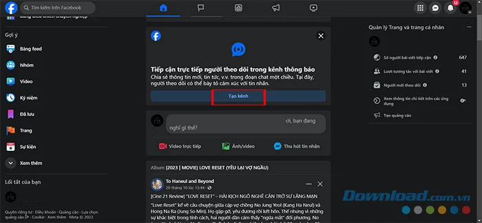 Hướng dẫn tạo kênh thông báo trên Facebook Messenger