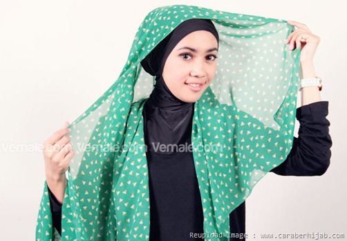 Kreasi hijab Pashmina Chiffon Motif Terbaru