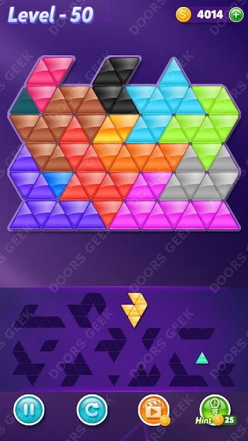 Block! Triangle Puzzle Champion Level 50 Solution, Cheats, Walkthrough for Android, iPhone, iPad and iPod