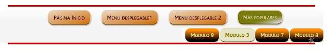 Ejemplo de menú desplegable horizontal en un blog