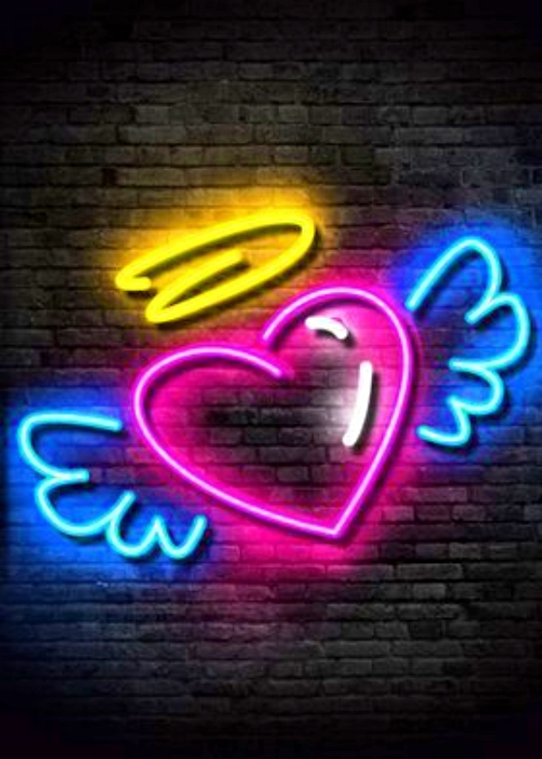 Love Angel Neon Wallpaper