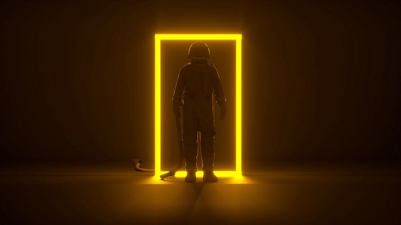 Wallpaper Astronaut Portal Neon