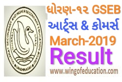 Std-12 GSEB Arts and Commerce March-2019 Result