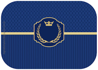 Royalty Crown in Blue: Free Printable Candy Bar Labels.