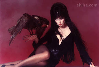 Elvira meets the raven