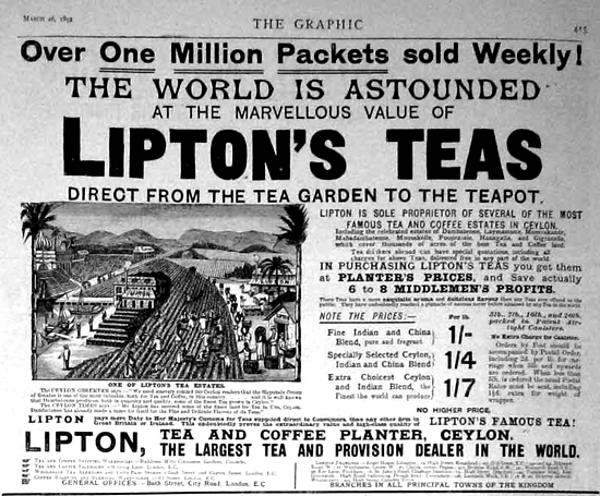 Lipton Tea Ad 1892