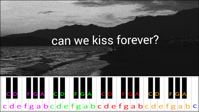 Can We Kiss Forever? by Kina Piano / Keyboard Easy Letter Notes for Beginners