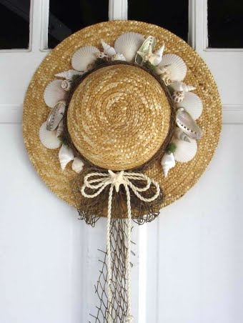 straw hat wreat front door
