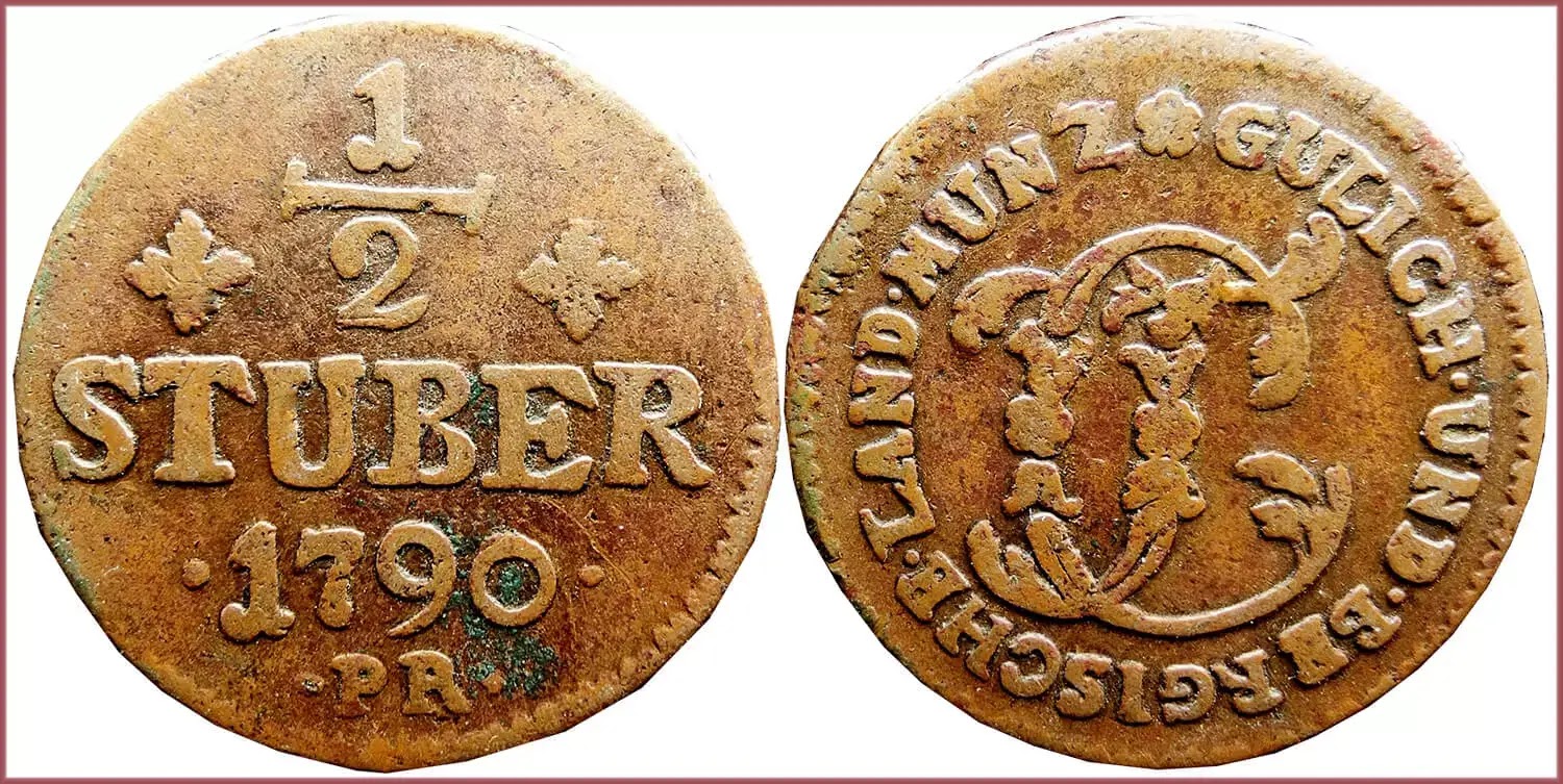 1/2 stuber, 1790: Duchy of Jülich-Berg (Germany)