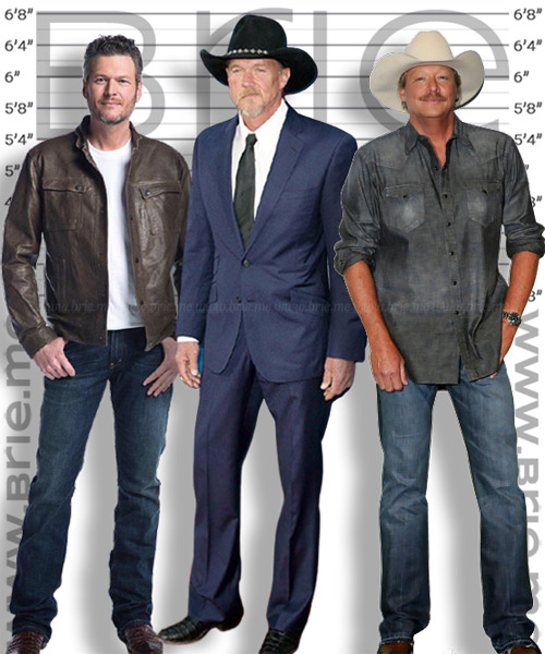 Alan Jackson height comparison with Blake Shelton and Trace Adkins
