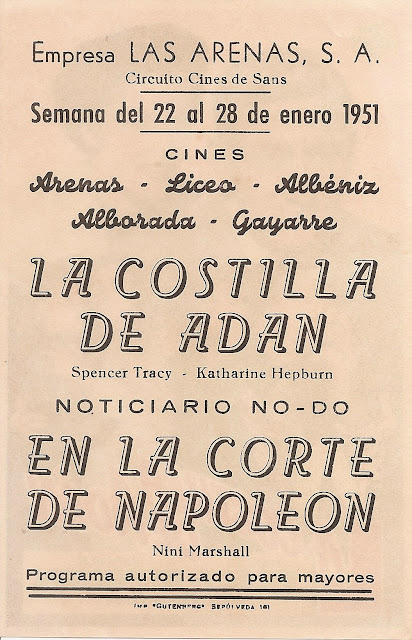 Programa de Cine - La Costilla de Adán - Spencer Tracy - Katharine Hepburn