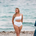 Iskra Lawrence White Bikini Photoshoot at Miami Beach