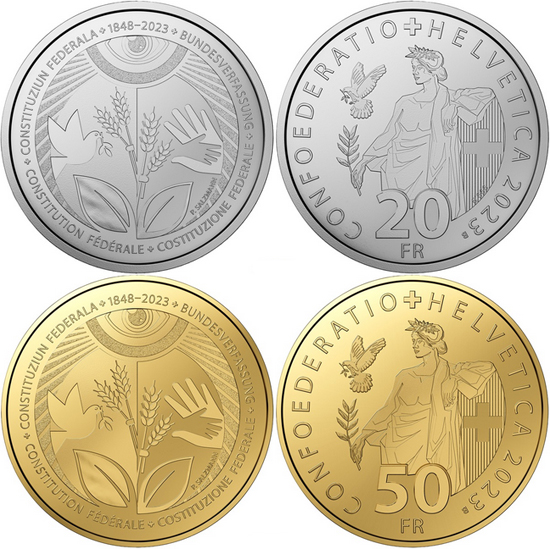 Switzerland 20 & 50 francs 2023 - 175th anniversary of the Swiss Constitution