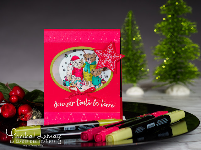 Carte de Noël Stampin' Up! créée avec le jeu d'étampes Mistletoe Friends