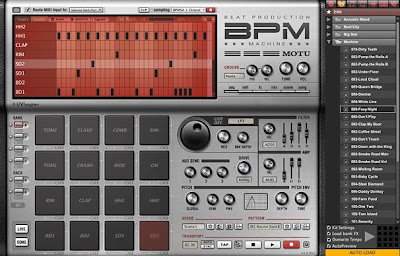 Interfaz gráfica de usuario del programa BPM de Motu, se asemeja a un BPM hardware