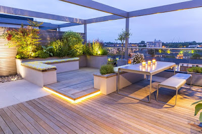 Desain Teras Rooftop Garden Yang Sejuk dan Bikin Betah