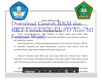 Download Contoh RKM dan RKT Untuk Sekolah SD Atau MI Format Word