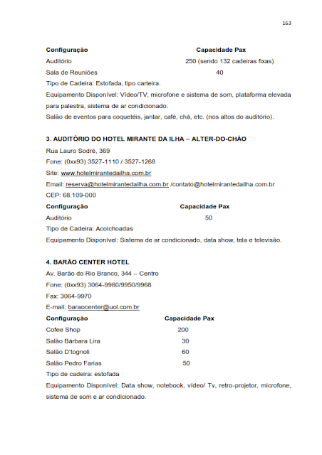 INVENTÁRIO DA OFERTA E INFRA ESTRUTURA TURÍSTICA DE SANTARÉM – PARÁ – AMAZÔNIA – BRASIL - 2010 - II. SERVIÇOS E EQUIPAMENTOS TURÍSTICOS