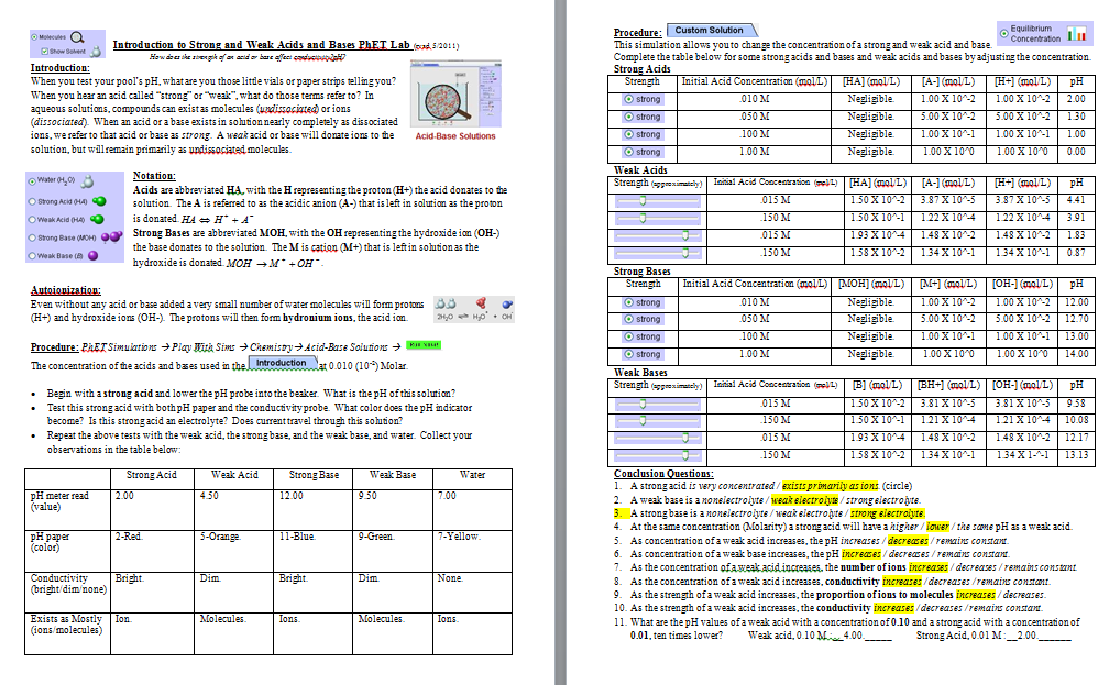 Visualizing Chemistry: Activity 7: Acids and Bases