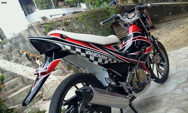 Modifikasi satria fu airbrush red black art  MODIFIKASI MOTOR