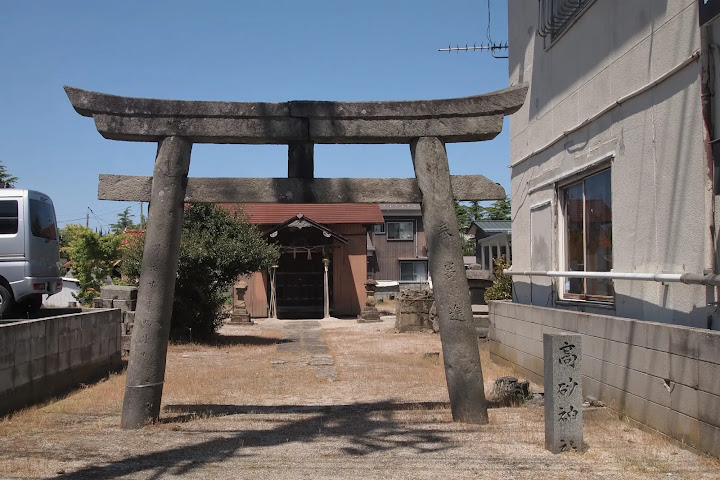 鳥取県西部の道祖神、高砂神社の自然石