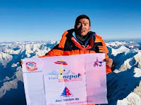 Nepali climber makes world record by scaling Mt. Everest twice in shortest span of time in a season.