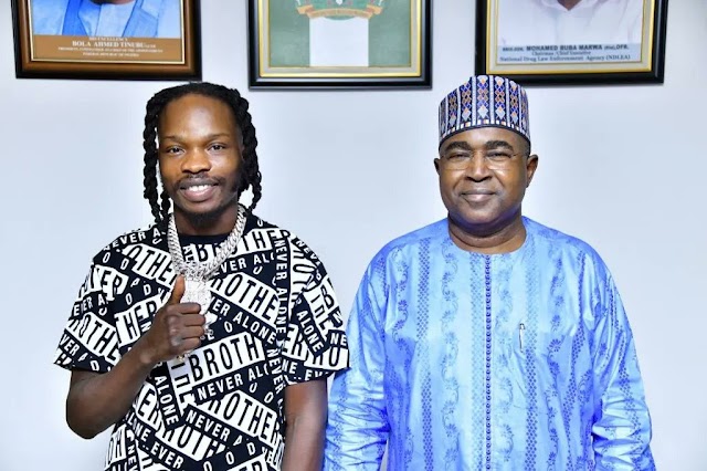 NEWS:  Naira Marley Declares Strong Support for Anti-Drug Abuse Campaign During Visit to NDLEA Chairman Buba Marwa in Abuja. 