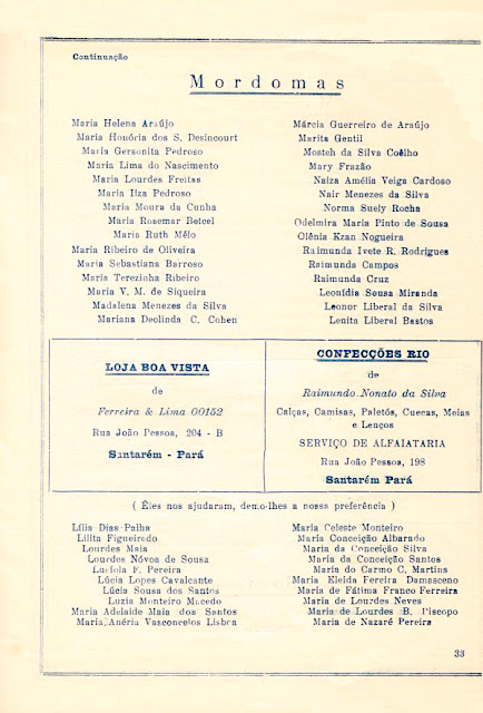 PROGRAMA DA FESTA DE NOSSA SENHORA DA CONCEIÇÃO - 1967 - PAG 33