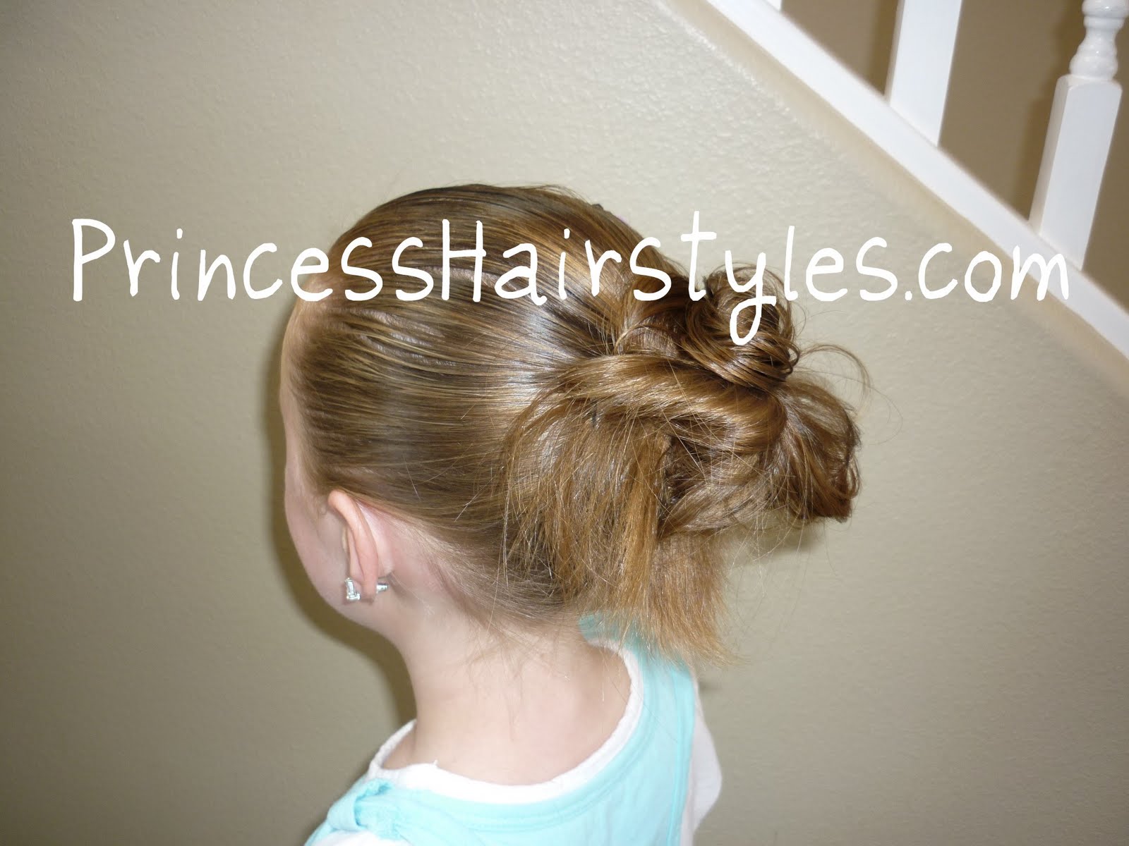 Image of Messy Bun hairstyle for 8 year olds