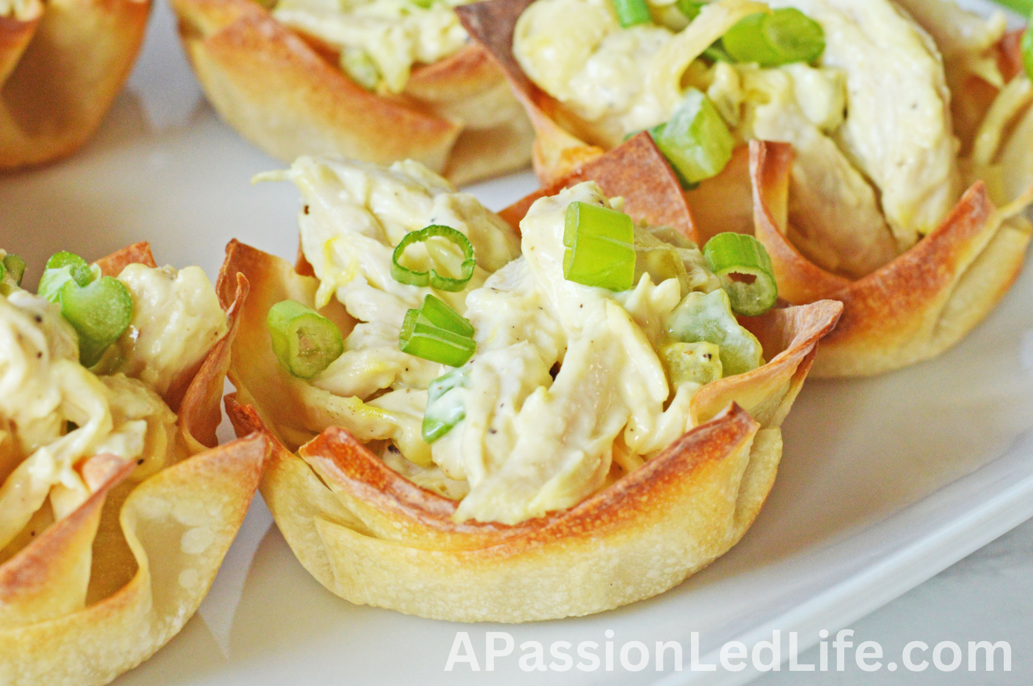 wonton cups on a plate