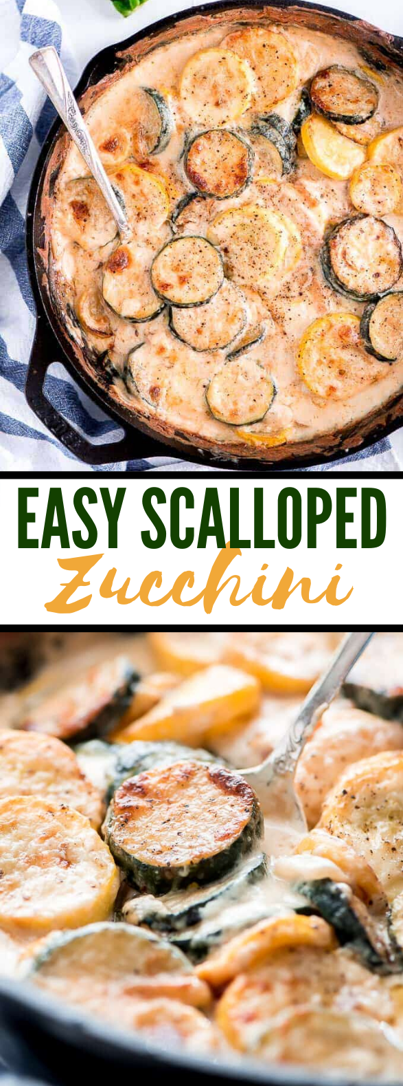 Easy Scalloped Zucchini #vegetarian #vegetables