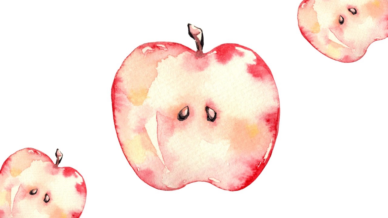 透明水彩メイキング りんご 林檎 のイラストの描き方 遠北ほのかのイラストサイト 透明水彩メイキング りんご 林檎 のイラストの描き方 遠北ほのかのイラストサイト