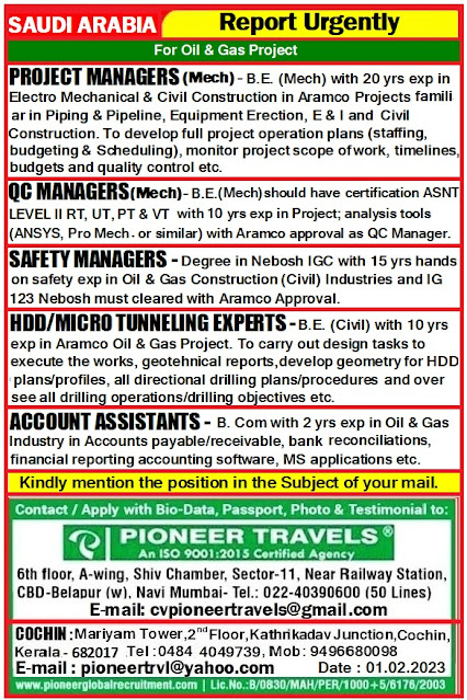 Pioneer Jobs Consultancy New Vacancy