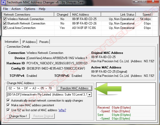 tectium How to Change MAC Address