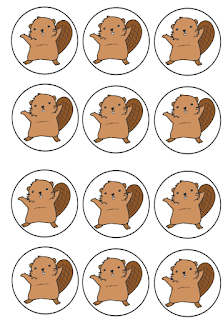 beaver cupcake toppers