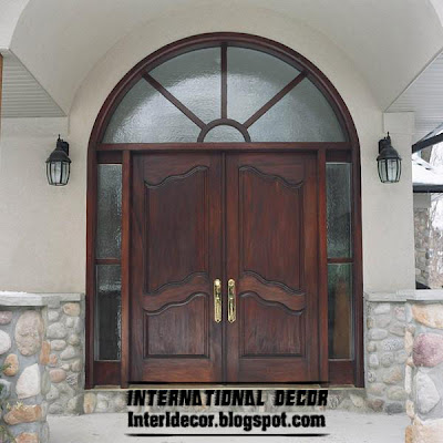 Classic wood doors designs, colors, wood doors with glass sides