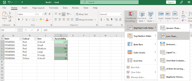 Excel: Conditional Formatting