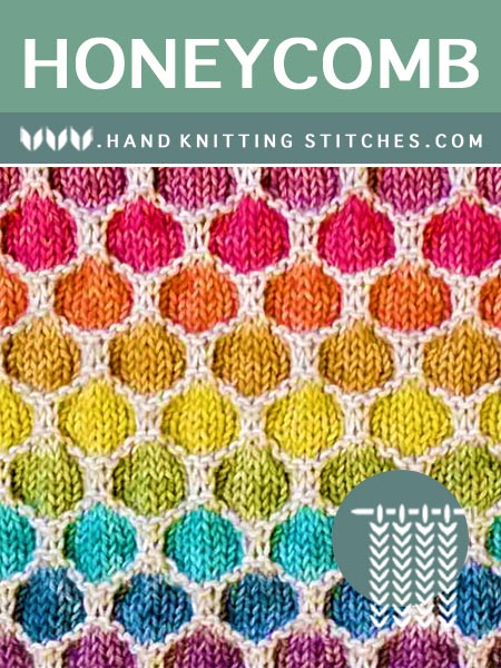 The Art of Hand Knitting - Honeycomb Slip Stitch Pattern #knitting #knittingpatterns #knitters