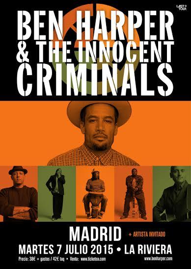 Concierto Ben Harper & The Innocent Criminals en Madrid 2015