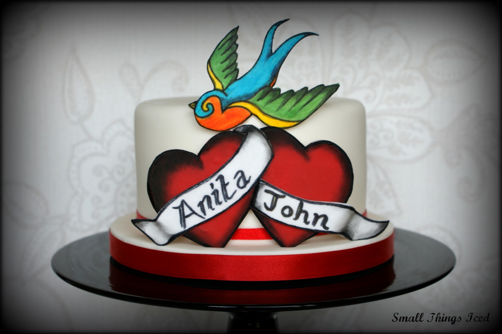 Love Tattoo Anniversary Cake