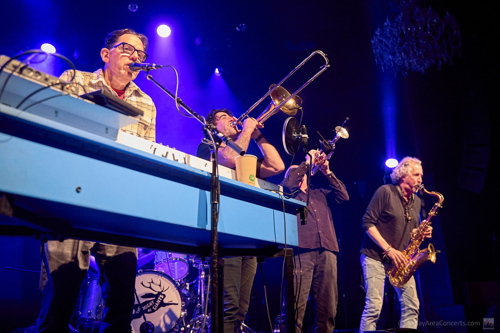 John Linnell & TMBG's brass section @ the Fillmore (Photo: Kevin Keating)