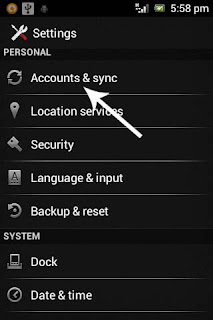 Cara setting sinkronisasi Android