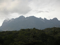 Kinabalu massif seen from the approach road on Thursday, 3000 metres above us