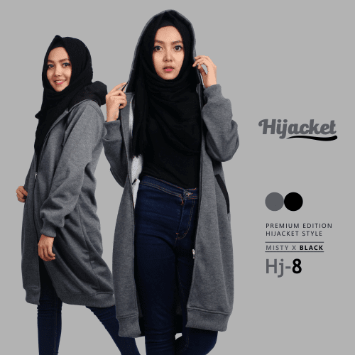Jaket Hijab Misty Black Simple