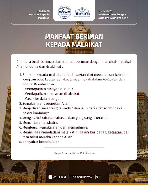 Halaqah 25 ~ Buah Dan Manfaat Beriman Kepada Malaikat