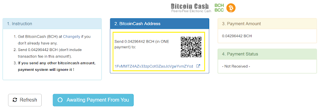 paiement en bitcoin cash