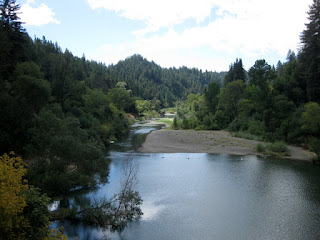 View of the Russian River from a bridge near Hacienda, Sonoma County, California