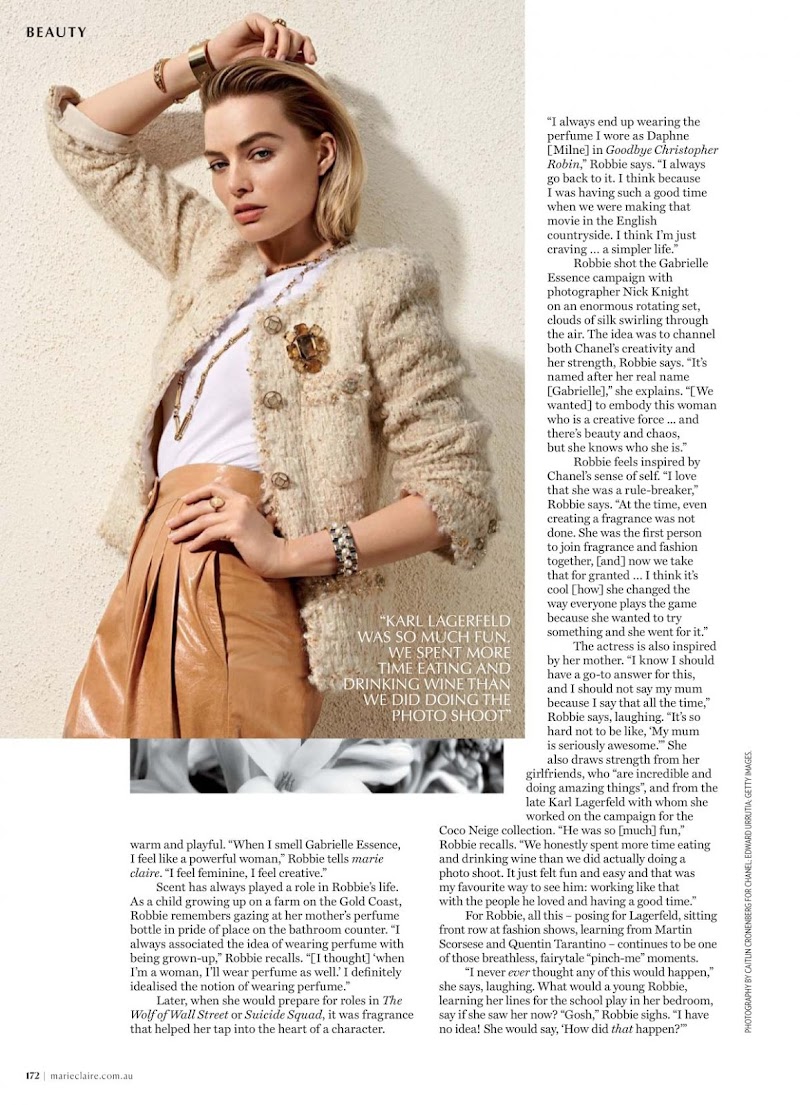 Margot Robbie in Marie Claire Magazine, Australia October 2019